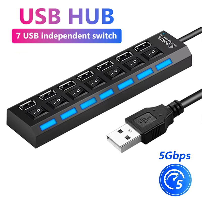 Laptop Accessories For Office - 7-портовый USB 2.0-хаб-разветвитель для ноутбуков и
