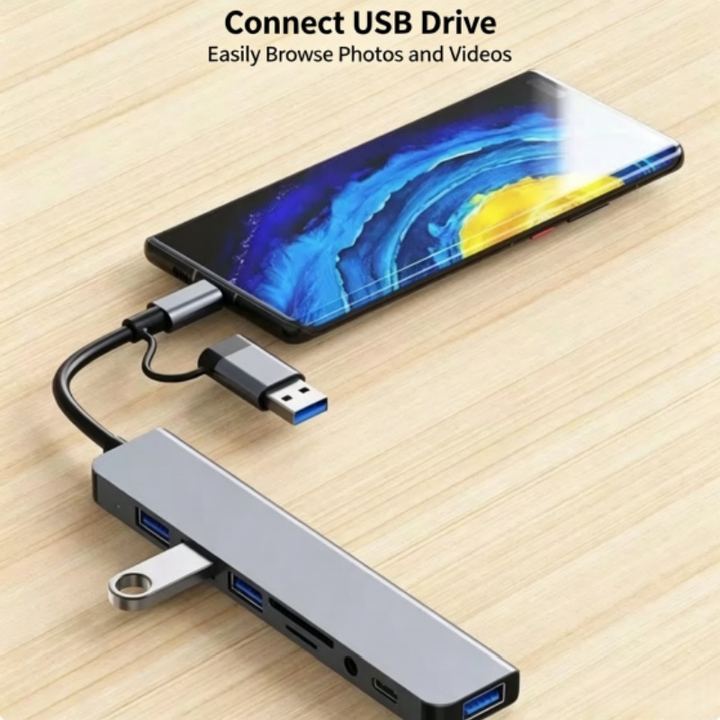 Многофункциональный USB-хаб 8- – обзор и цена Laptop Accessories Hub