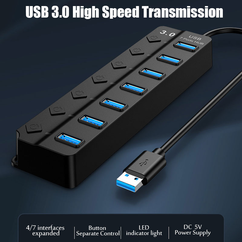 USB-хаб 7-в-1 с поддержкой USB – обзор и цена Laptop Accessories Hub