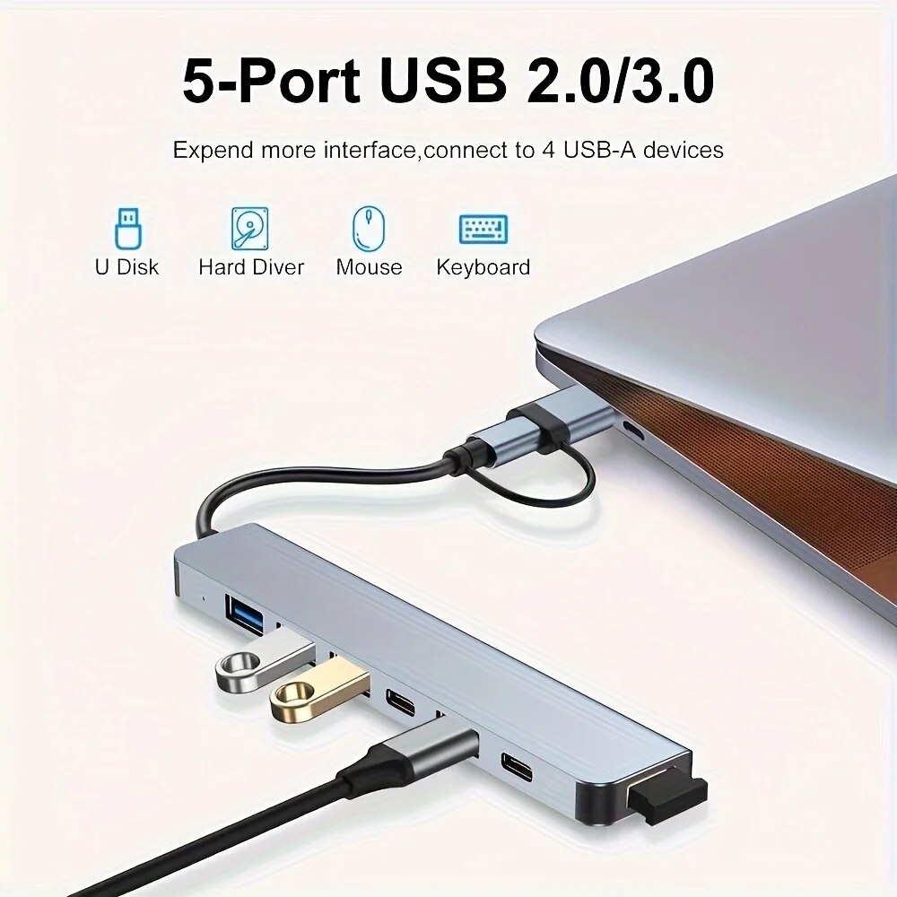 USB-хаб 2-в-1 с 7 портами USB  – обзор и цена Laptop Accessories Hub